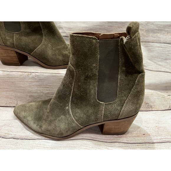 Franco Sarto Sager Suede Chelsea Ankle Boots in Olive Green Size 7 - Picture 3 of 11